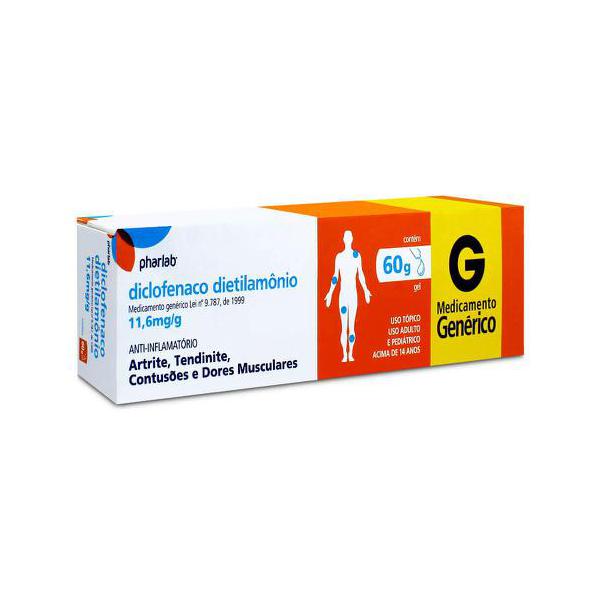 Diclofenaco Dietilamônio 11.6MG/G Gel dermatológico - Bisnaga com 60 g - Imagem 1