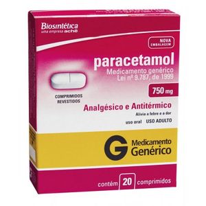 Paracetamol 750MG Comprimido revestido - Caixa com 20 Comprimidos