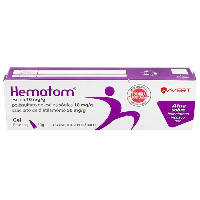 Hematom 50MG/G + 20MG/G Gel dermatológico - Bisnaga com 30 g - Imagem 1