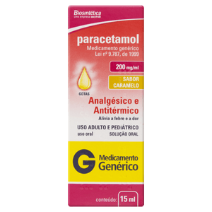 Paracetamol 200MG/ML Solução oral (gotas) - Frasco com 15 mL