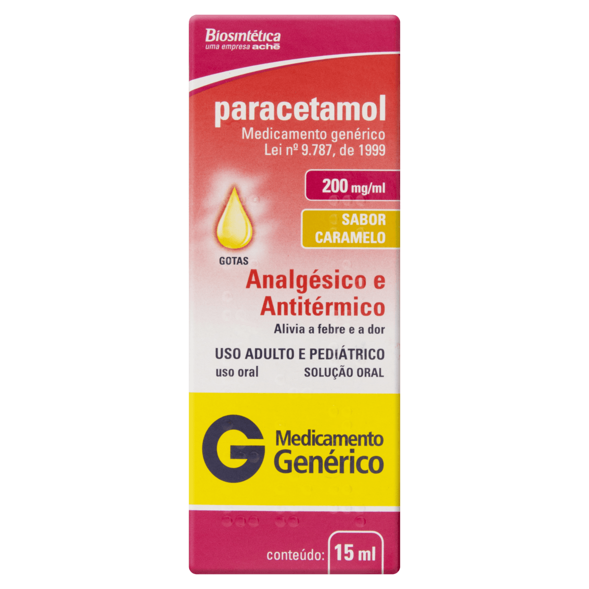 Paracetamol 200MG/ML Solução oral (gotas) - Frasco com 15 mL - Imagem 1