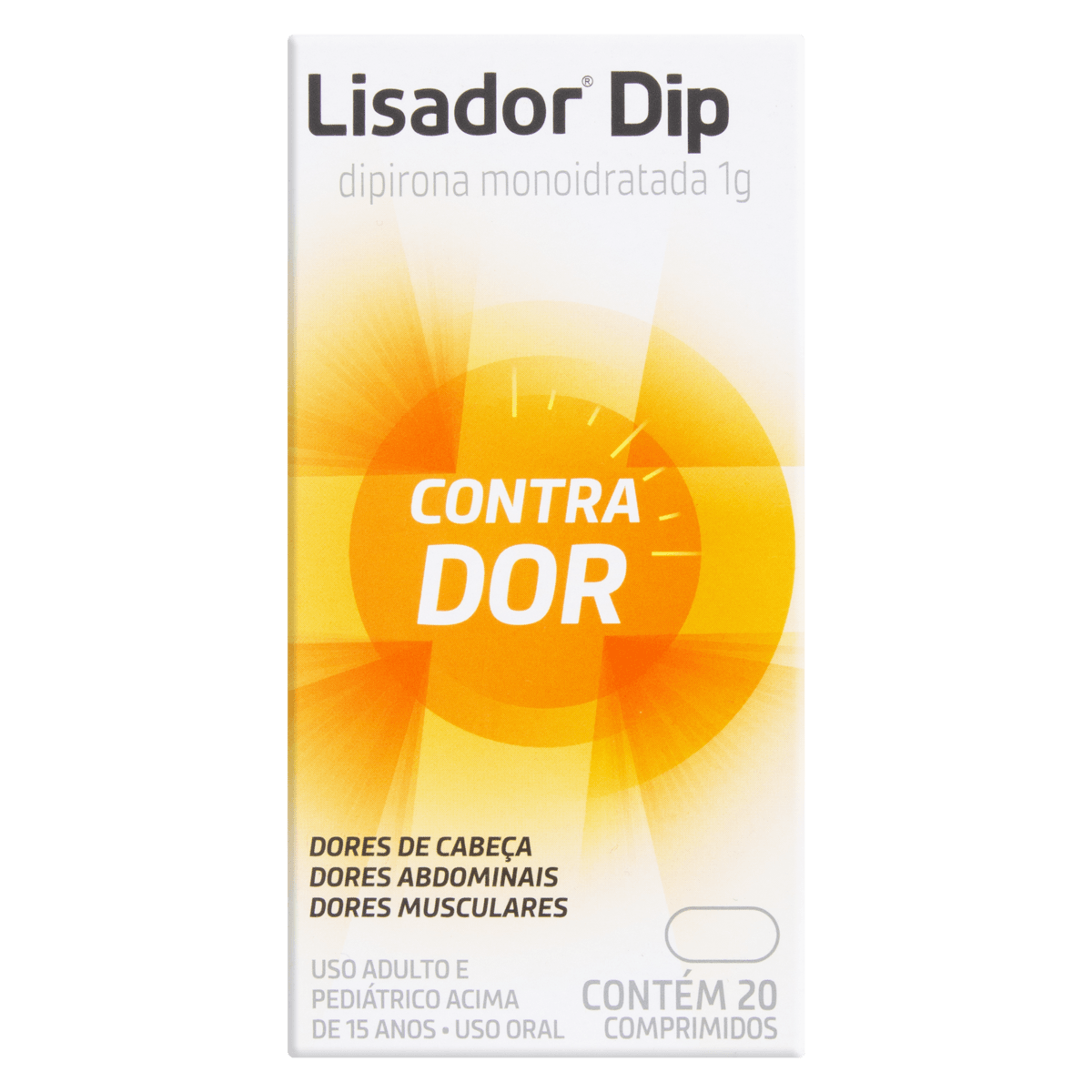 Lisador DIP 1G Comprimido simples - Caixa com 20 Comprimidos - Imagem 1