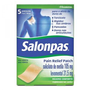 Salonpas Pain Relief Patch 105MG + 31.5MG Adesivo transdérmico - Caixa com 5 Adesivos
