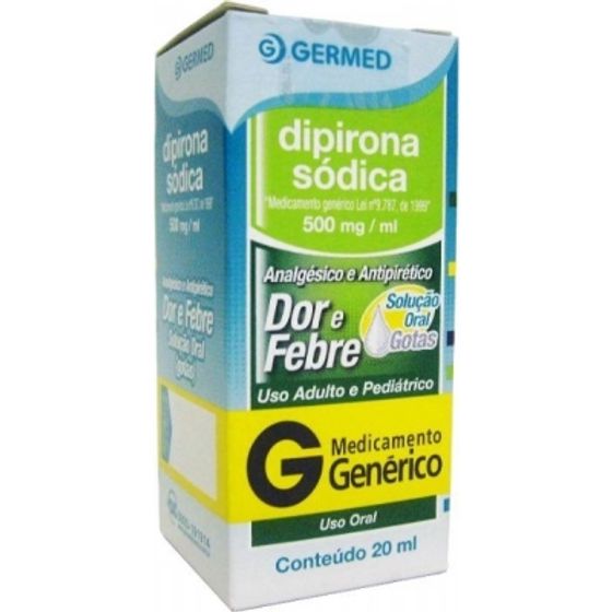 Dipirona Sódica 500MG/ML Solução oral (gotas) - Frasco com 20 mL - Imagem 1