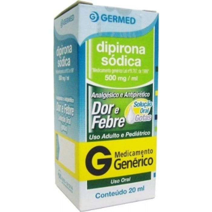 Dipirona Sódica 500MG/ML Solução oral (gotas) - Frasco com 20 mL - Imagem 1