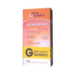 Paracetamol 750MG Comprimido revestido - Caixa com 20 Comprimidos