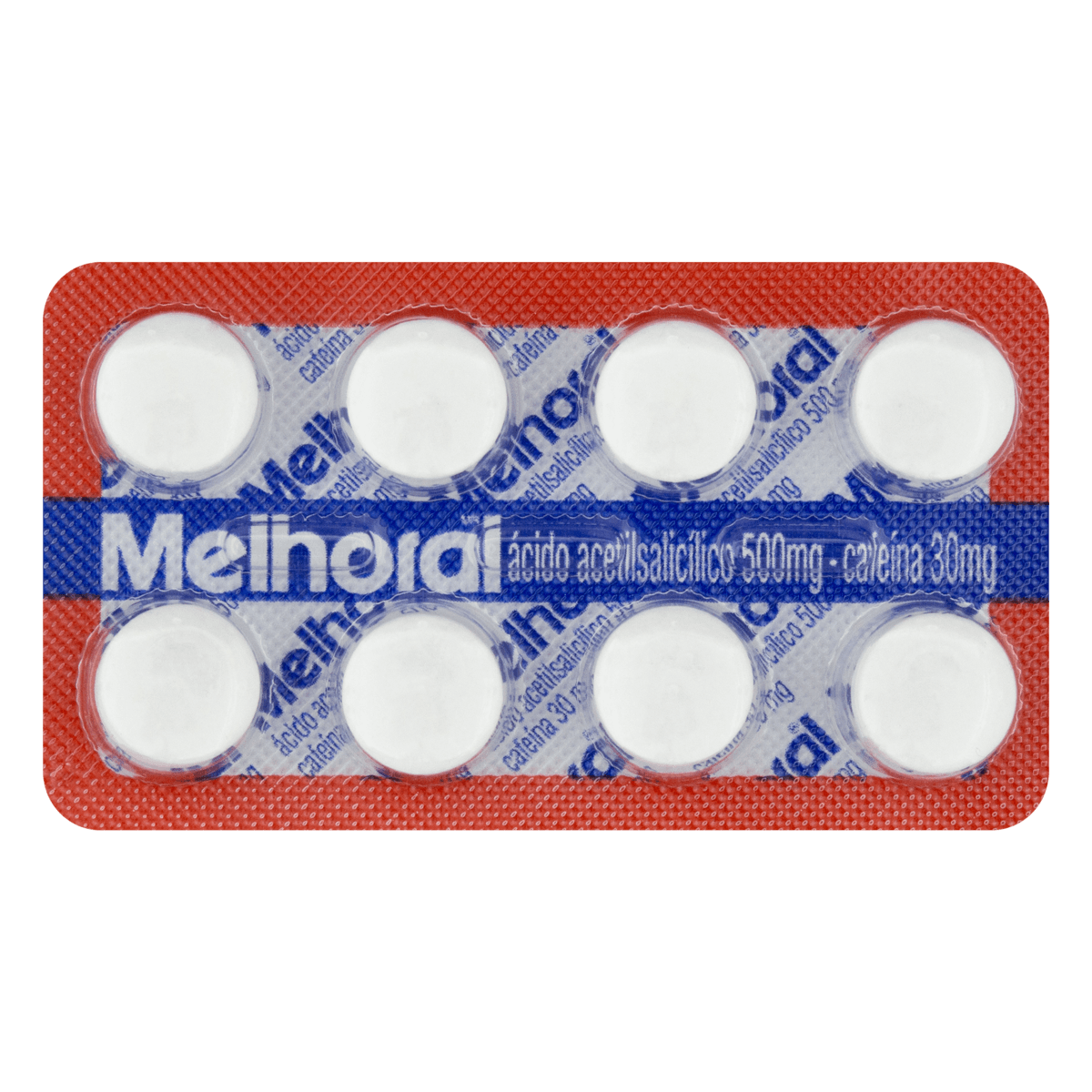 Melhoral 500MG + 30MG Comprimido revestido - Blíster com 8 Comprimidos - Imagem 1