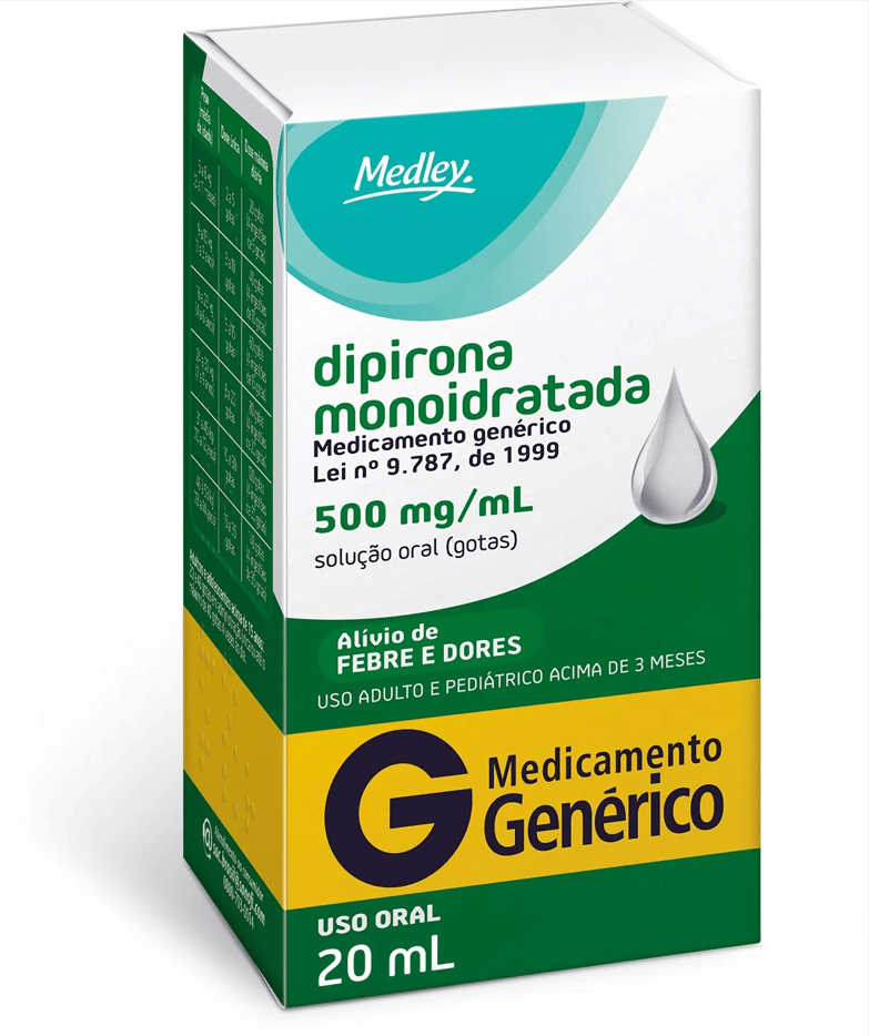 Dipirona Sódica 500MG/ML Solução oral (gotas) - Frasco com 20 mL - Imagem 1