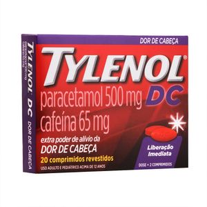 Tylenol DC 65MG + 500MG Comprimido revestido - Caixa com 20 Comprimidos