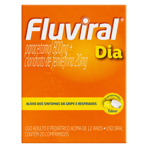 Fluviral Dia 800MG + 20MG Comprimido - Caixa com 20 Comprimidos