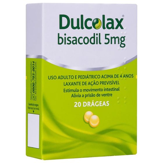 Dulcolax 5MG Comprimido revestido - Caixa com 20 Drágeas - Imagem 1