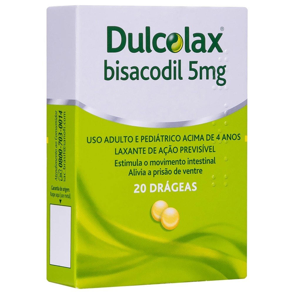 Dulcolax 5MG Comprimido revestido - Caixa com 20 Drágeas - Imagem 1