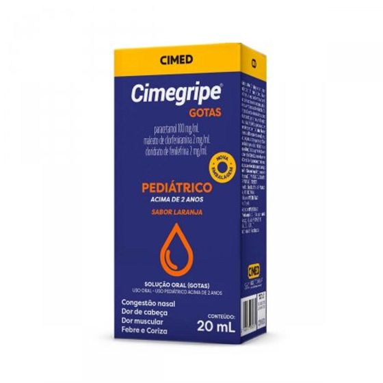 Cimegripe 2MG/ML + 2MG/ML + 100MG/ML Solução oral (gotas) - Frasco com 20 mL - Imagem 1