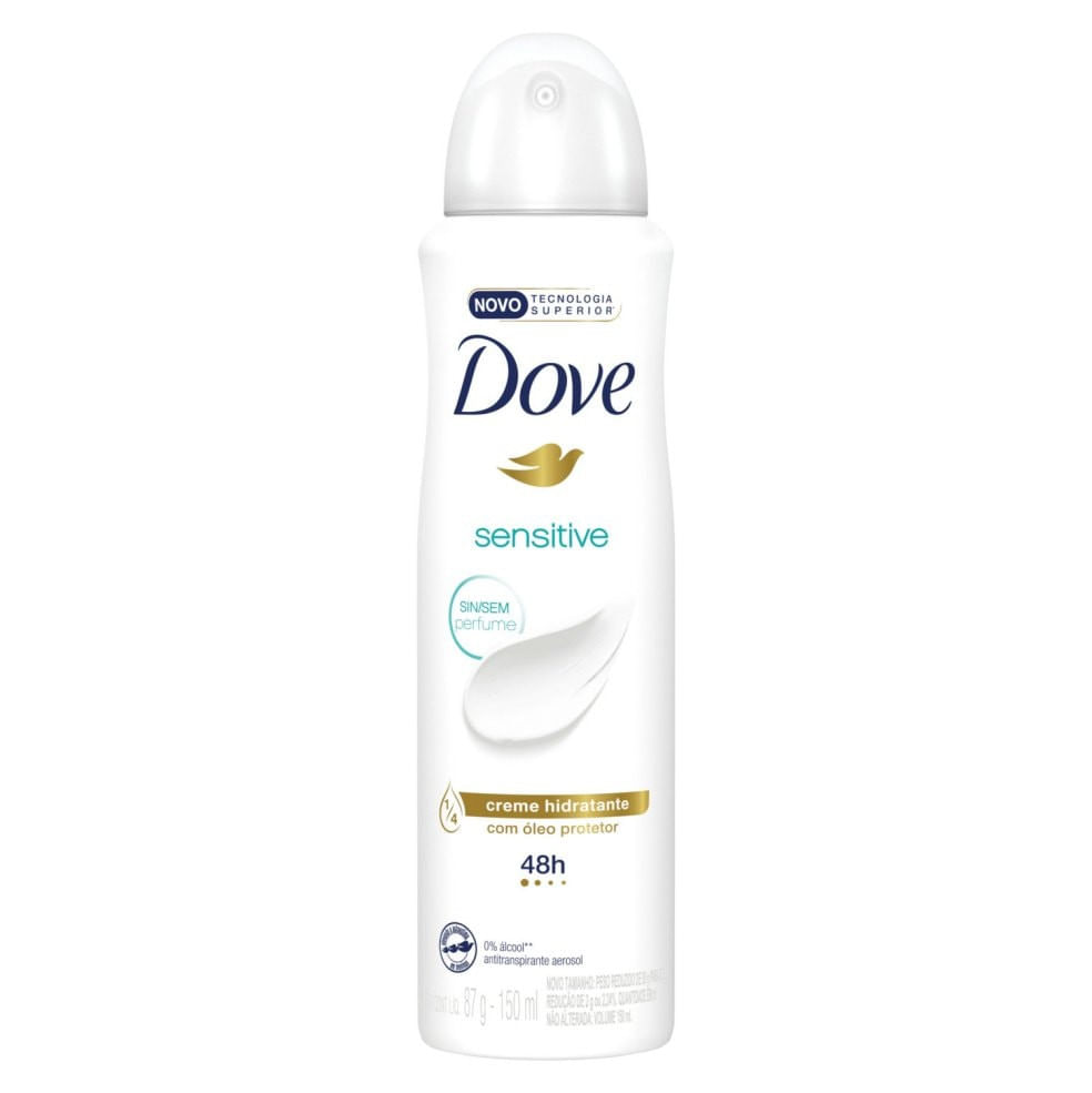 Desodorante Dove Sensitive Aerosol, Aerosol, 150mL - Imagem 1