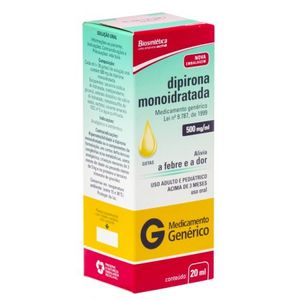 Dipirona Sódica 500MG/ML Solução oral (gotas)