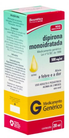 Dipirona Sódica 500MG/ML Solução oral (gotas) - Imagem 1