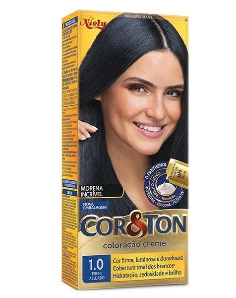 Tintura Cor & Ton 1.0 Preto Azulado - Imagem 1