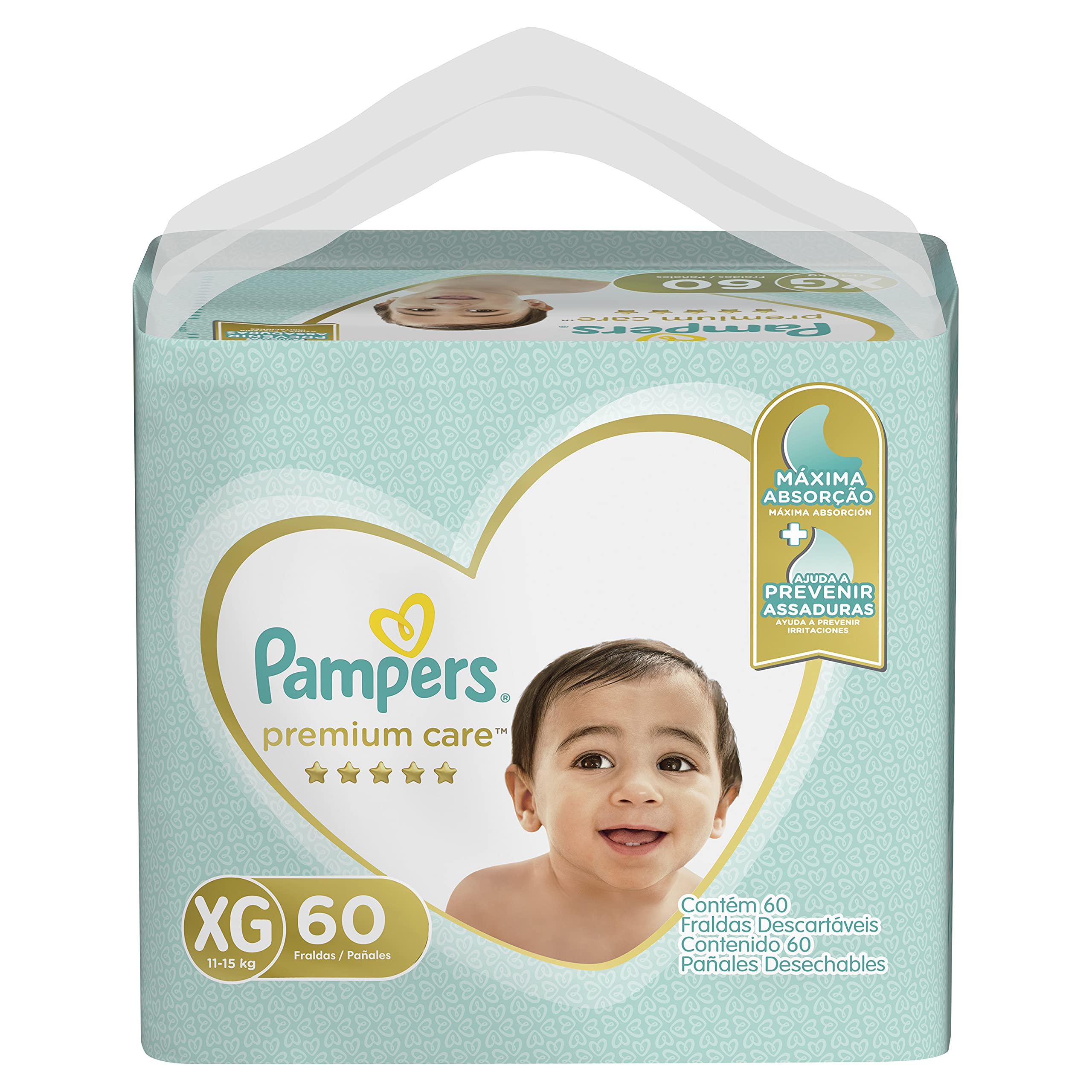 Fralda Pampers Premium Care XG 60 unidades - Imagem 1