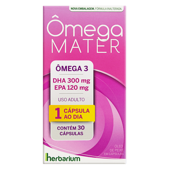 Ômega Mater DHA 300mg + EPA 120mg 30 Cápsulas - Imagem 1