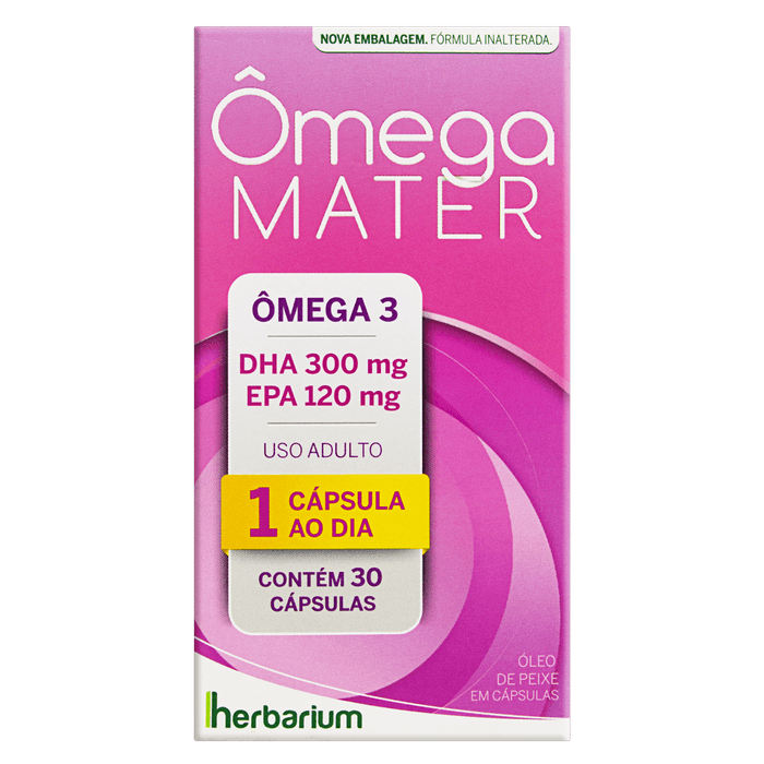 Ômega Mater DHA 300mg + EPA 120mg 30 Cápsulas - Imagem 1
