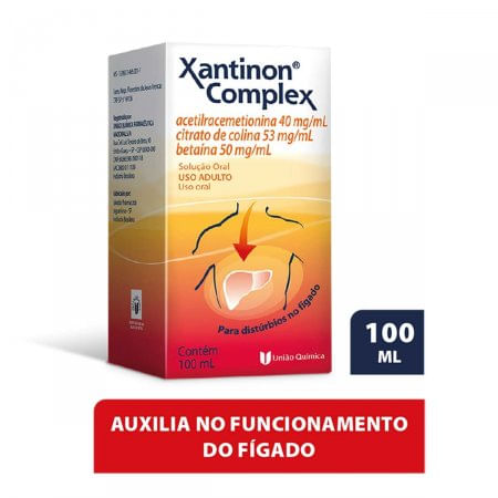 Xantinon Complex 40MG/ML + 53MG/ML + 50MG/ML Solução oral - Frasco de Vidro com 100 mL - Imagem 1
