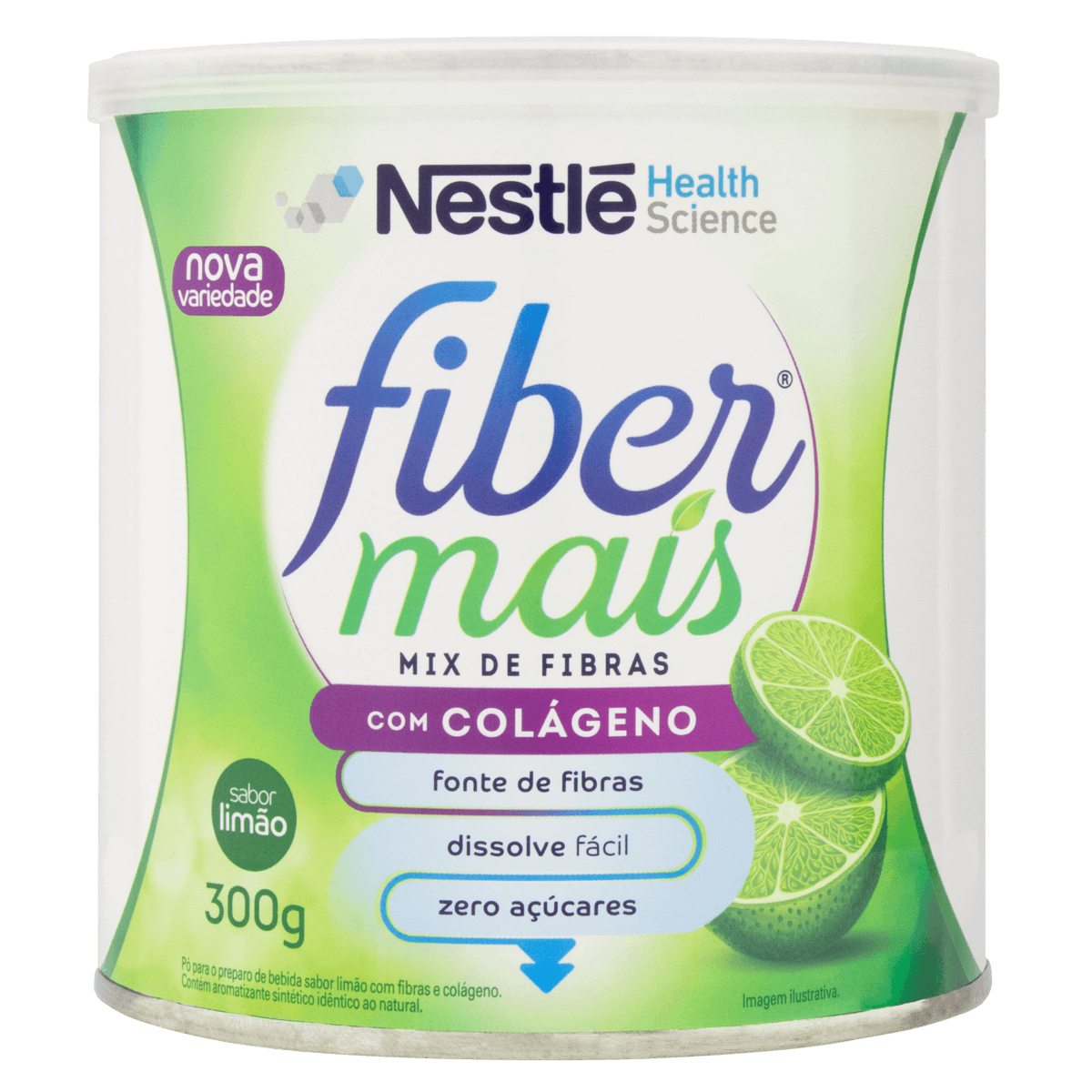 Fibermais Mix de Fibras Sabor Limão Lata 300G - Imagem 1