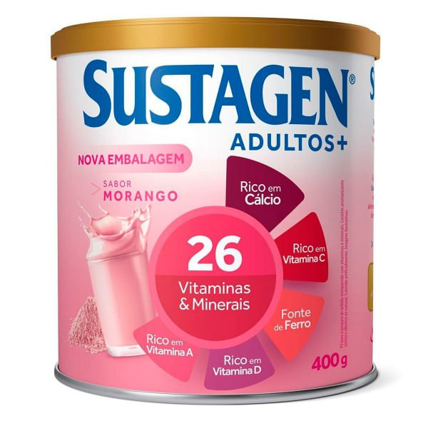 Sustagen Sabor Morango Lata 400G - Imagem 1