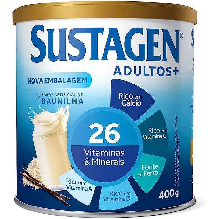 Sustagen Adultos + Sabor Baunilha Lata 400G - Imagem 1