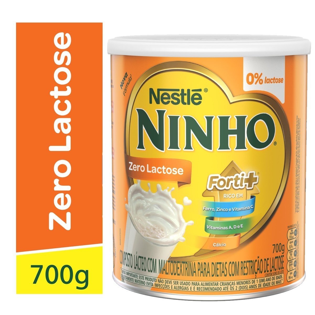 Ninho Forti + Zero Lactose Lata 700G - Imagem 1