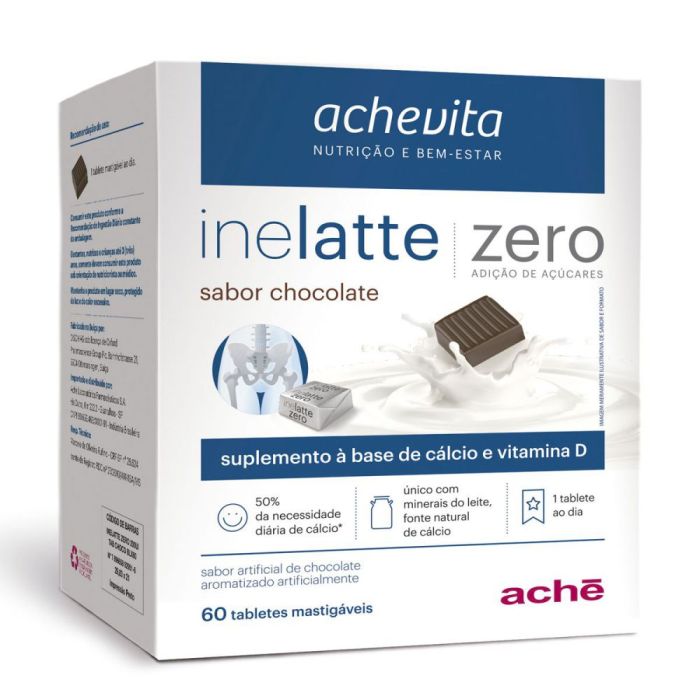 Inelatte Zero Sabor Chocolate 60 Tabletes - Imagem 1