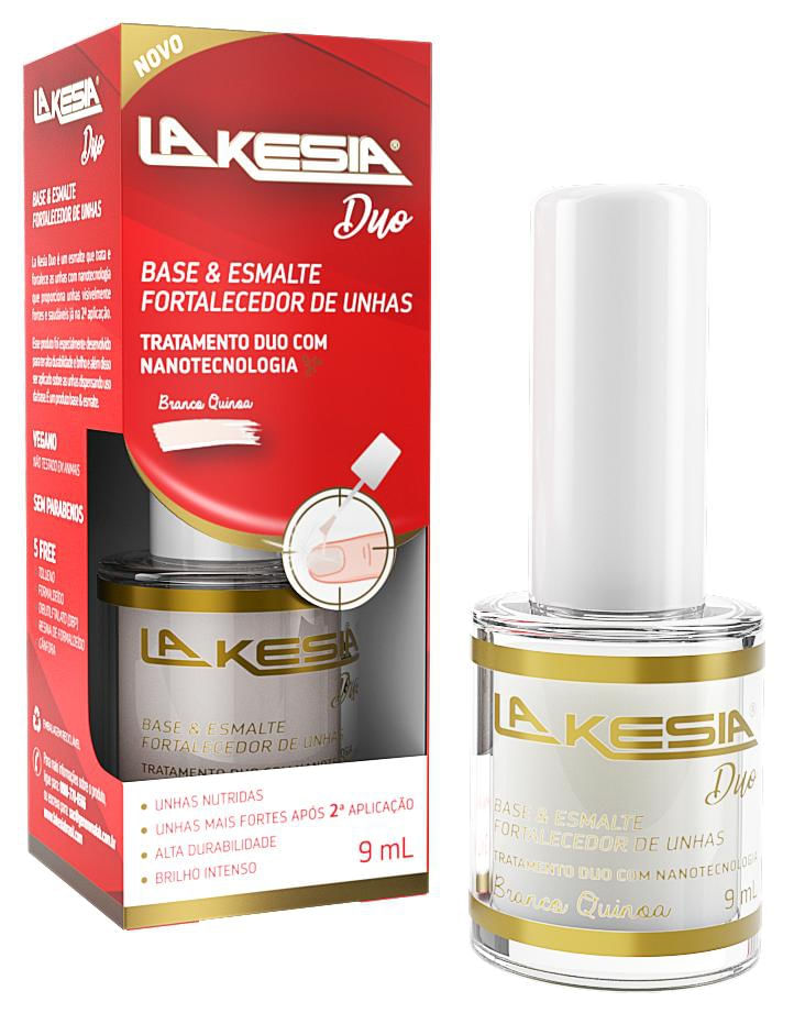 Esmalte Fortalecedor de Unhas Lakesia Duo Branco Quinoa 9 mL - Imagem 1