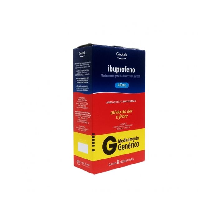 Ibuprofeno 400mg Cápsula Mole - Caixa com 8 Cápsulas - Imagem 1