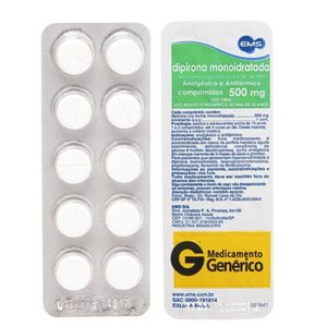 Dipirona 500mg Blíster com 10 Comprimidos