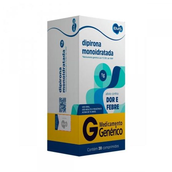 Dipirona 1g Comprimido - Caixa com 20 Comprimidos - Imagem 1