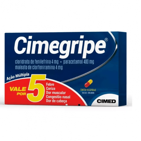 Cimegripe 4MG + 400MG + 4MG Cápsula gelatinosa dura - Caixa com 10 Cápsulas - Imagem 1