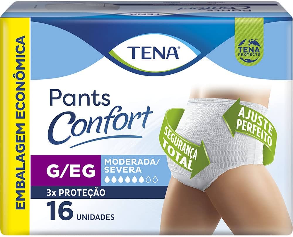 Roupa Intima Tena Pants Confort Tamanho G/EG 16 Unidades - Imagem 1