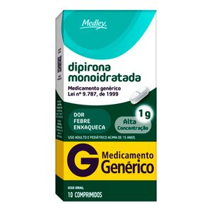 Dipirona 1g Comprimido - Caixa com 10 Comprimidos