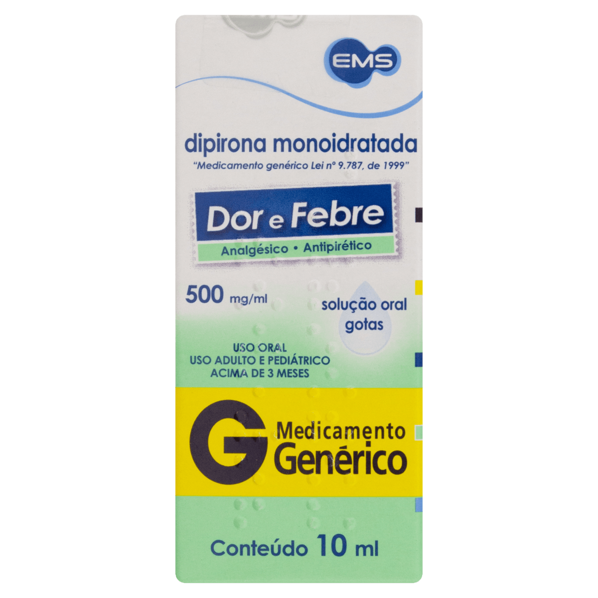 Dipirona 500mg/mL Solução Oral (Gotas) - Frasco com 10mL - Imagem 1