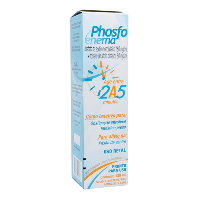 Phosfoenema 160MG/ML + 60MG/ML Enema - Frasco com 130mL - Imagem 1