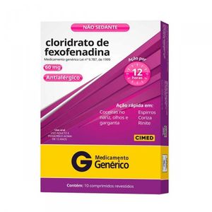 Cloridrato de Fexofenadina 60MG Comprimido - Caixa com 10 Comprimidos