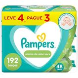 Kit Lenços Umedecidos Pampers Aroma de Aloe Vera 192 Unidades