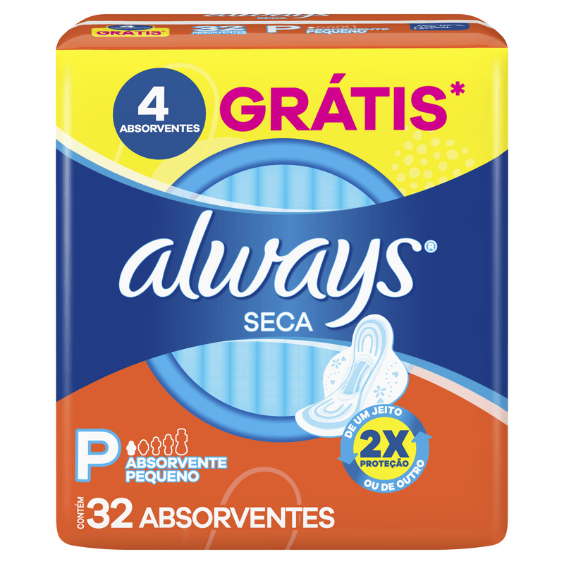 Absorvente Always Super Protecao Seca com Abas, 32 Unidades - Imagem 1