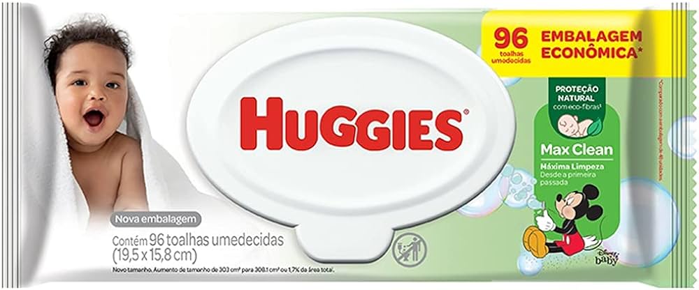 Toalha Umedecida Disney Baby Huggies Max Clean Pacote 96 Unidades Embalagem Econômica - Imagem 1