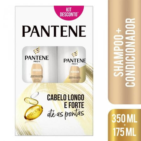 Kit Shampoo 350mL + Condicionador 175mL Pantene Hidratação - Imagem 1