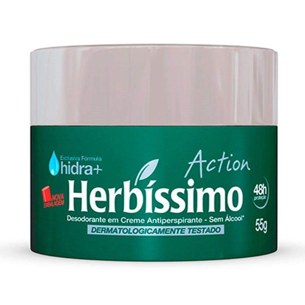 Desodorante Antitranspirante em Creme Herbissimo Action Pote 55g - Imagem 1