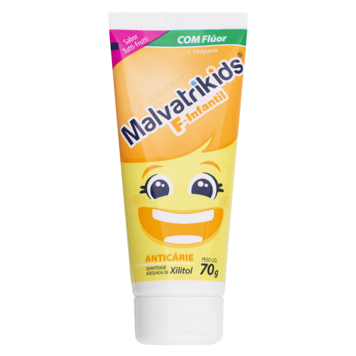 Gel Dental Malvatrikids F-Infantil Anticárie Tutti-Frutti 70g - Imagem 1