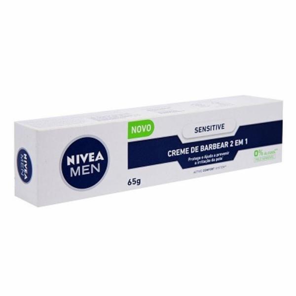 Creme de Barbear Nivea Men Sensitive 2 em 1 65g - Imagem 1