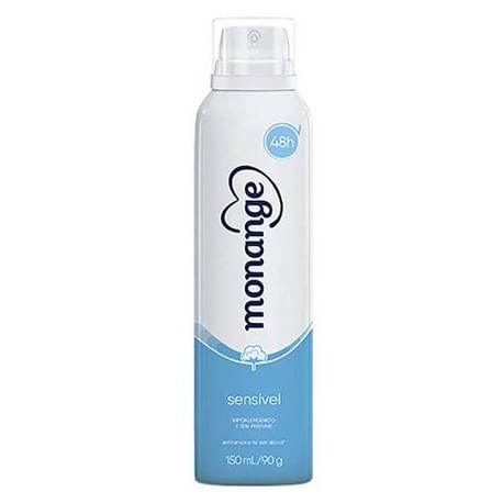 Desodorante Feminino Monange Sensível Aerosol, 150mL - Imagem 1