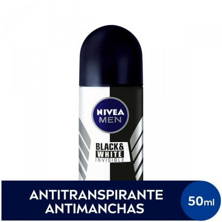 Desodorante Masculino Nivea Men Invisible For Black & White Clear, Roll-On, 1 Unidade com 50mL - Imagem 1