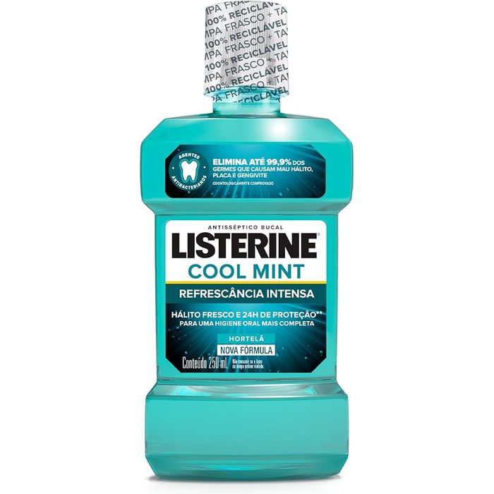 Enxaguante Antisséptico Bucal Listerine Cool Mint Frasco com 250mL - Imagem 1